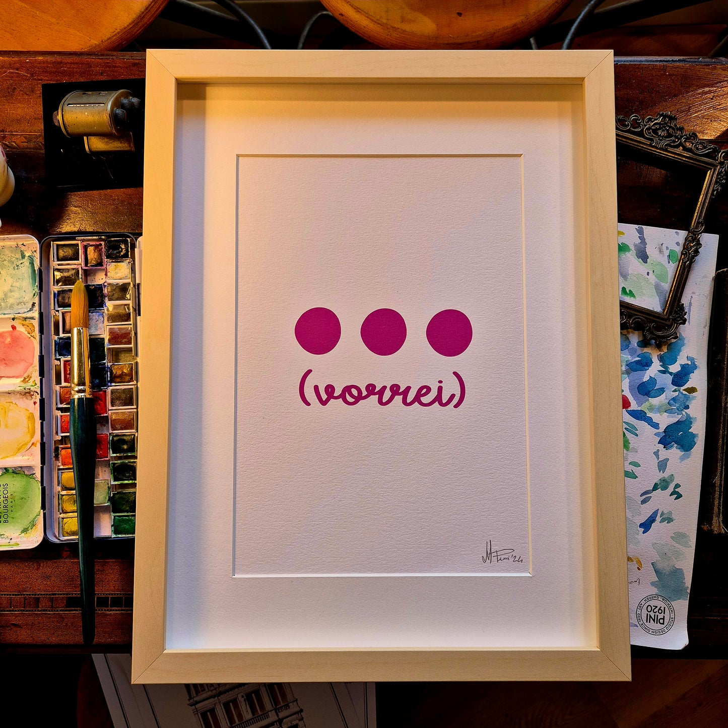 "Vorrei" - Quadro 30x 40 con Stampa