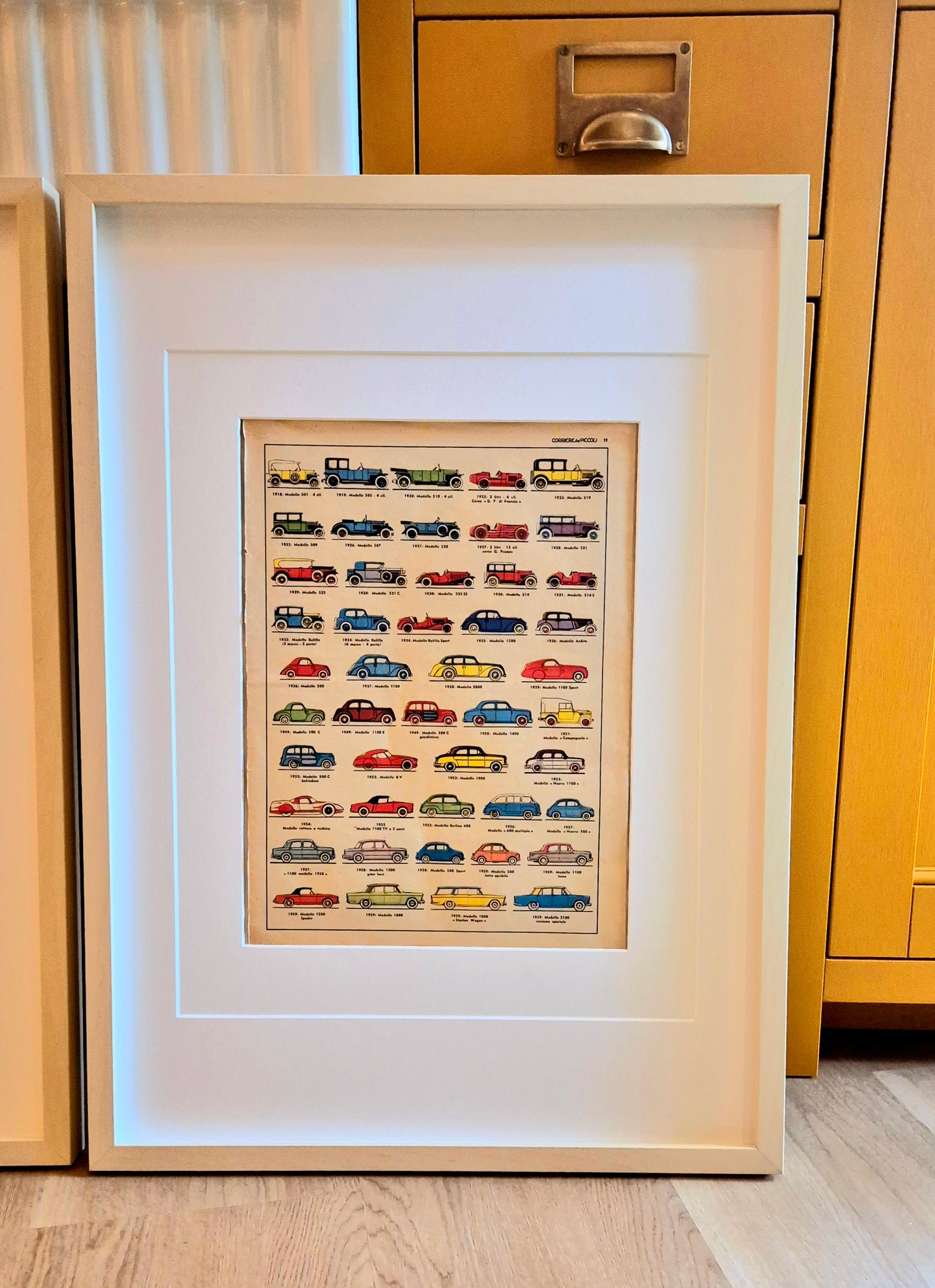 Due Quadri 50x70cm con stampa Fiat originale d'epoca