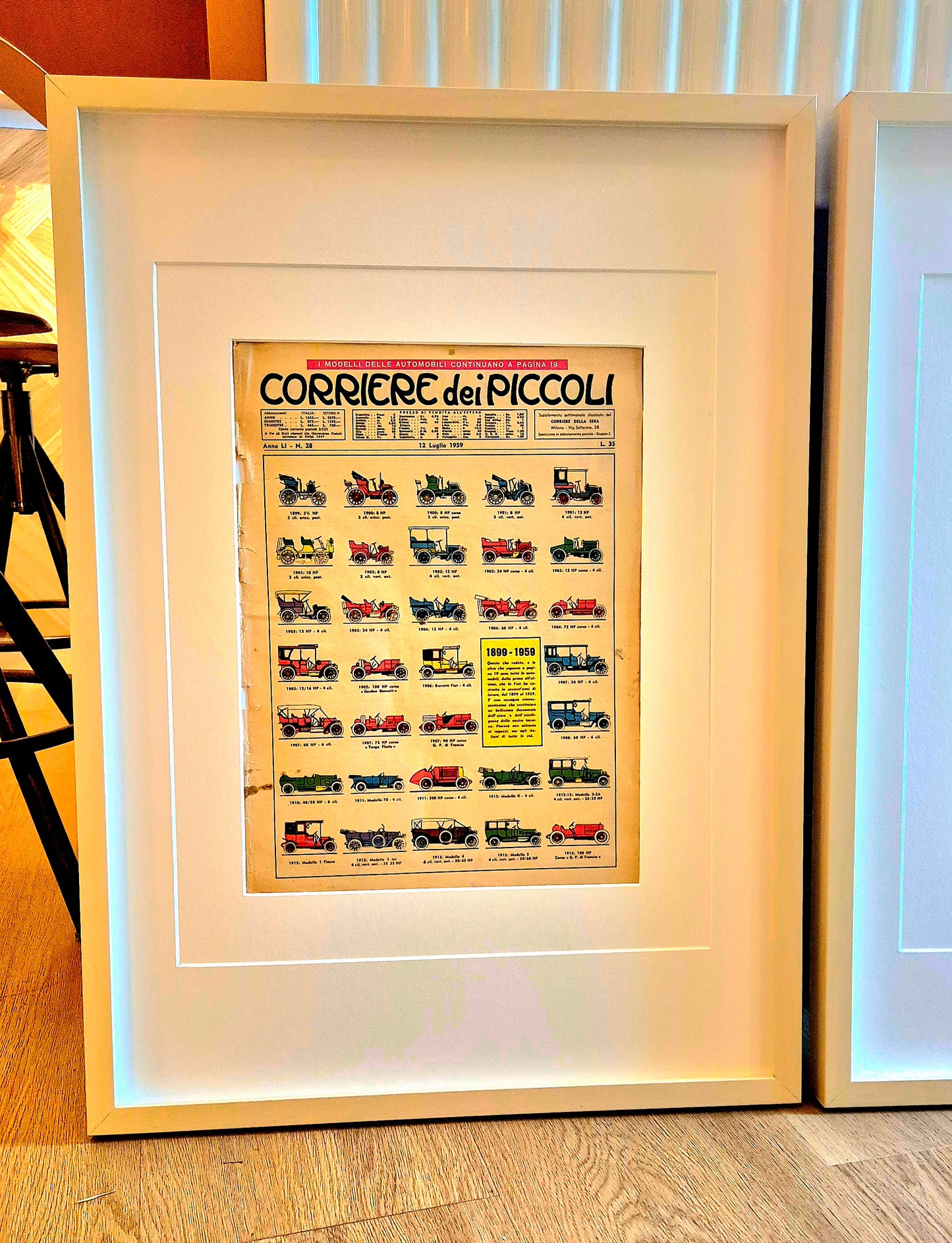 Due Quadri 50x70cm con stampa Fiat originale d'epoca