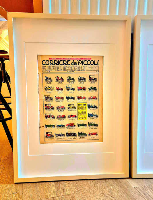 Due Quadri 50x70cm con stampa Fiat originale d'epoca