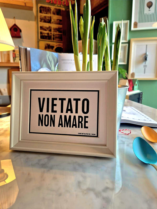 "Vietato non amare..." quadretto 13x18